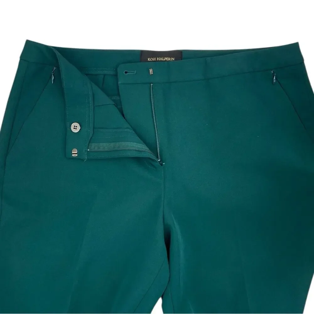 Kobi‎ Halperin Alexi Cropped Twill Pants Green 12